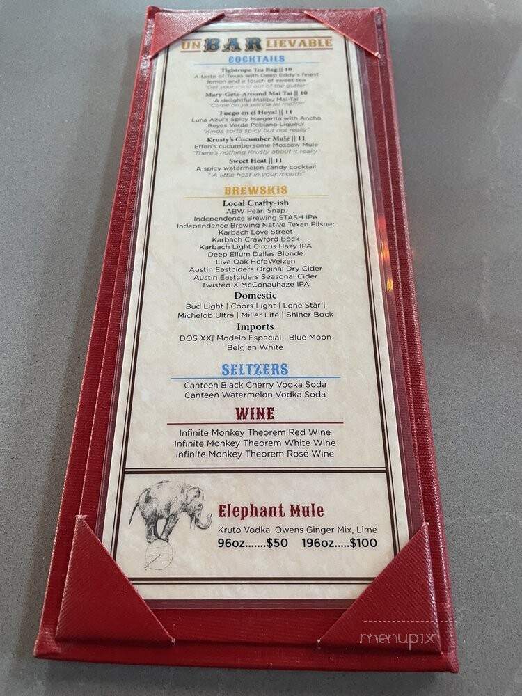 Unbarlievable - Austin, TX menu_pic