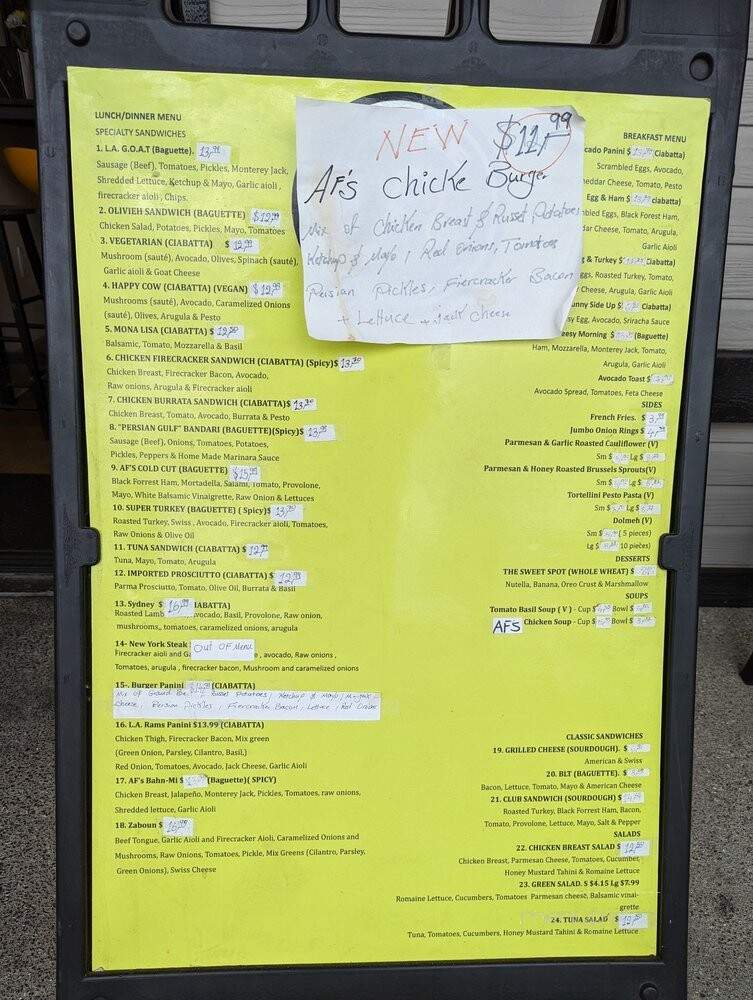 Uncle Af's - Agoura Hills, CA menu_pic