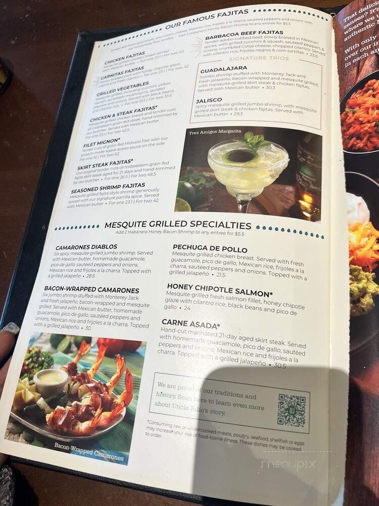 Uncle Julio's - Arlington, TX menu_pic