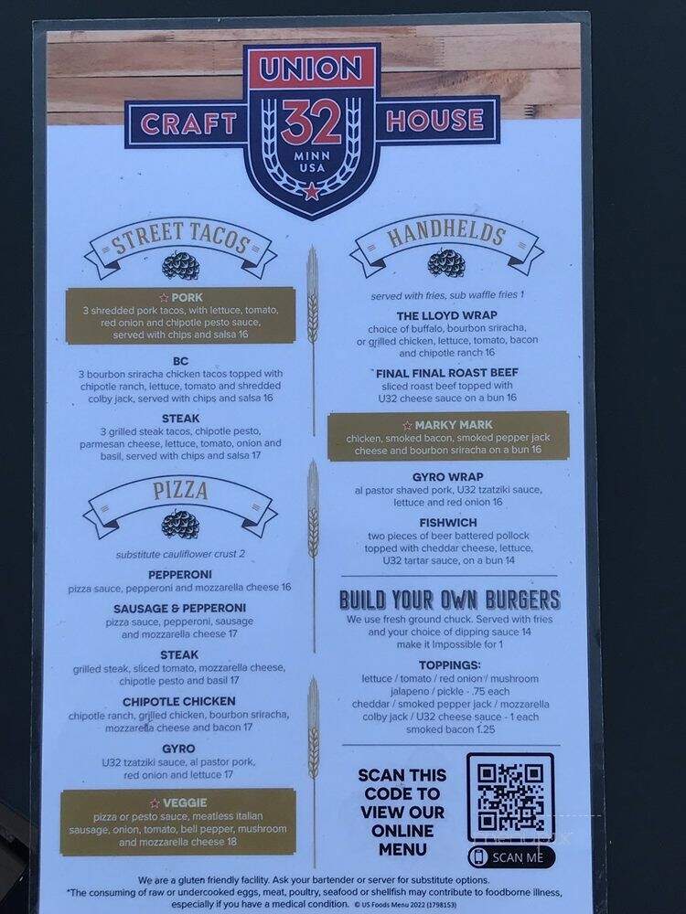 Union 32 Crafthouse - Eagan, MN menu_pic