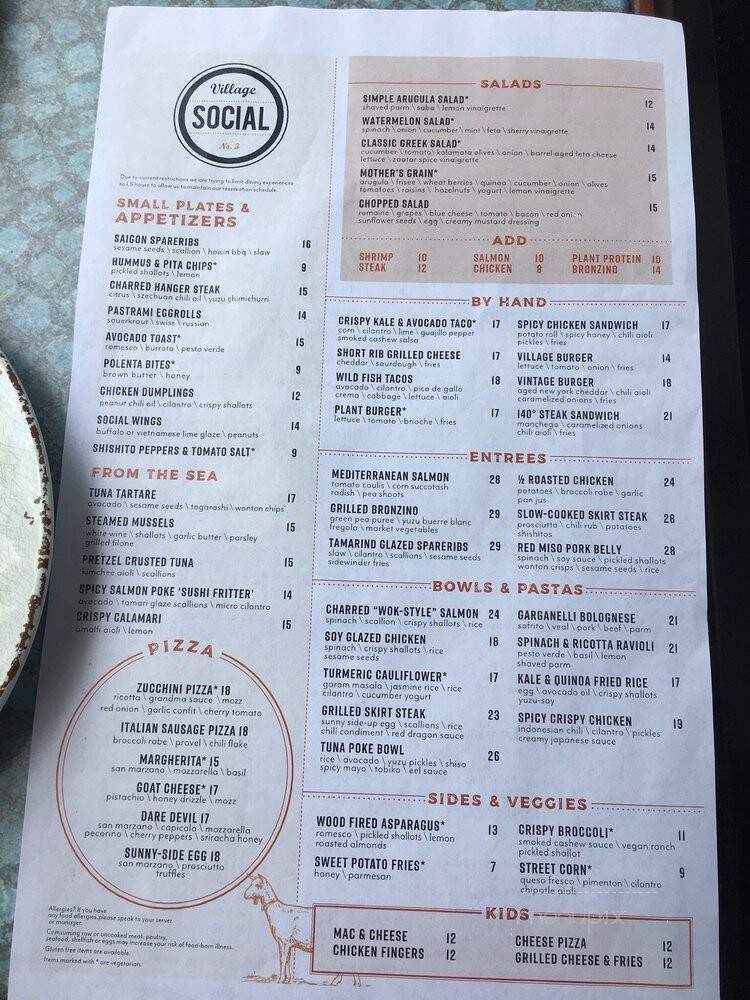 Village Social - Rye, NY menu_pic
