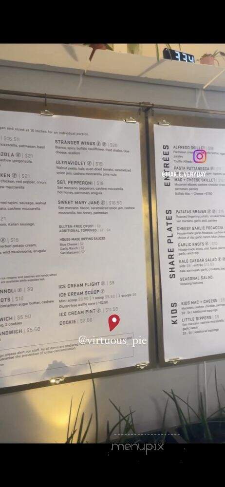 Virtuous Pie - Portland, OR menu_pic