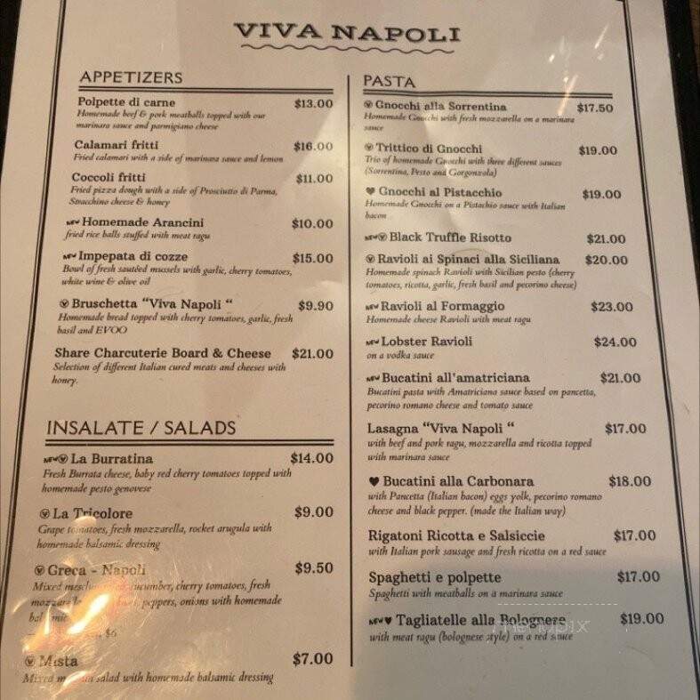 Viva Napoli - Tampa, FL menu_pic