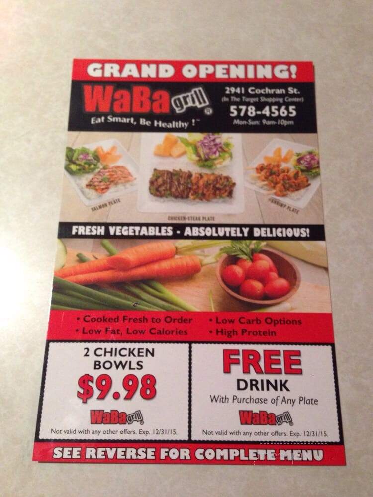 WaBa Grill - Simi Valley, CA menu_pic