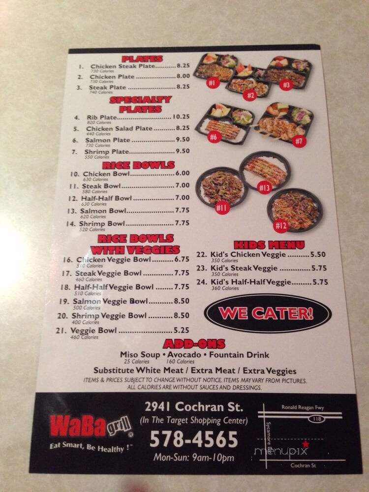 WaBa Grill - Simi Valley, CA menu_pic
