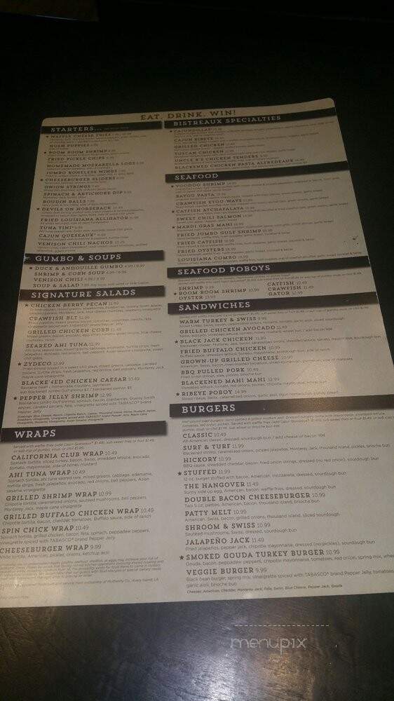 Walk-On's Bistreaux & Bar - Covington, LA menu_pic