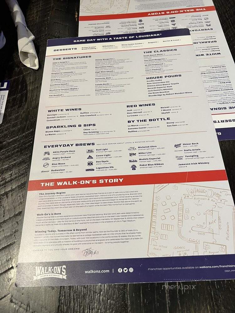 Walk-On's Sports Bistreaux - Metairie, LA menu_pic
