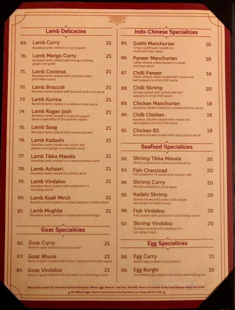Walla Walla Indian Cuisine - Walla Walla, WA menu_pic