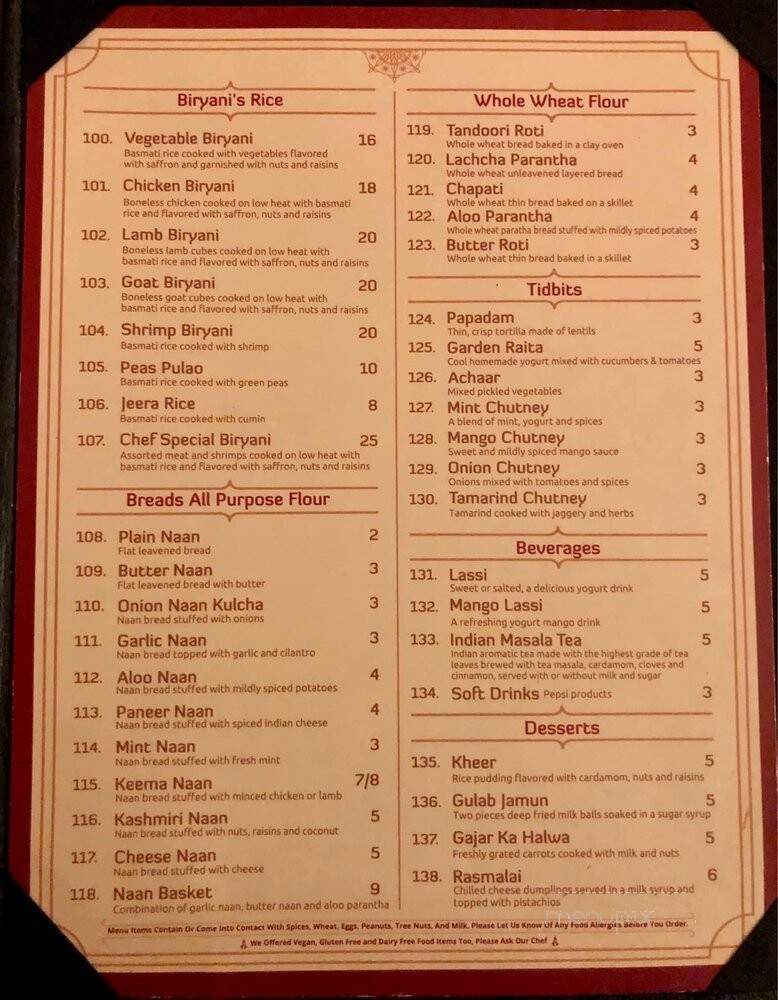 Walla Walla Indian Cuisine - Walla Walla, WA menu_pic