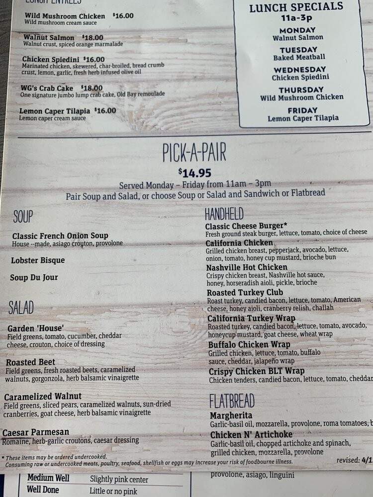 Walnut Grill - St. Louis, MO menu_pic