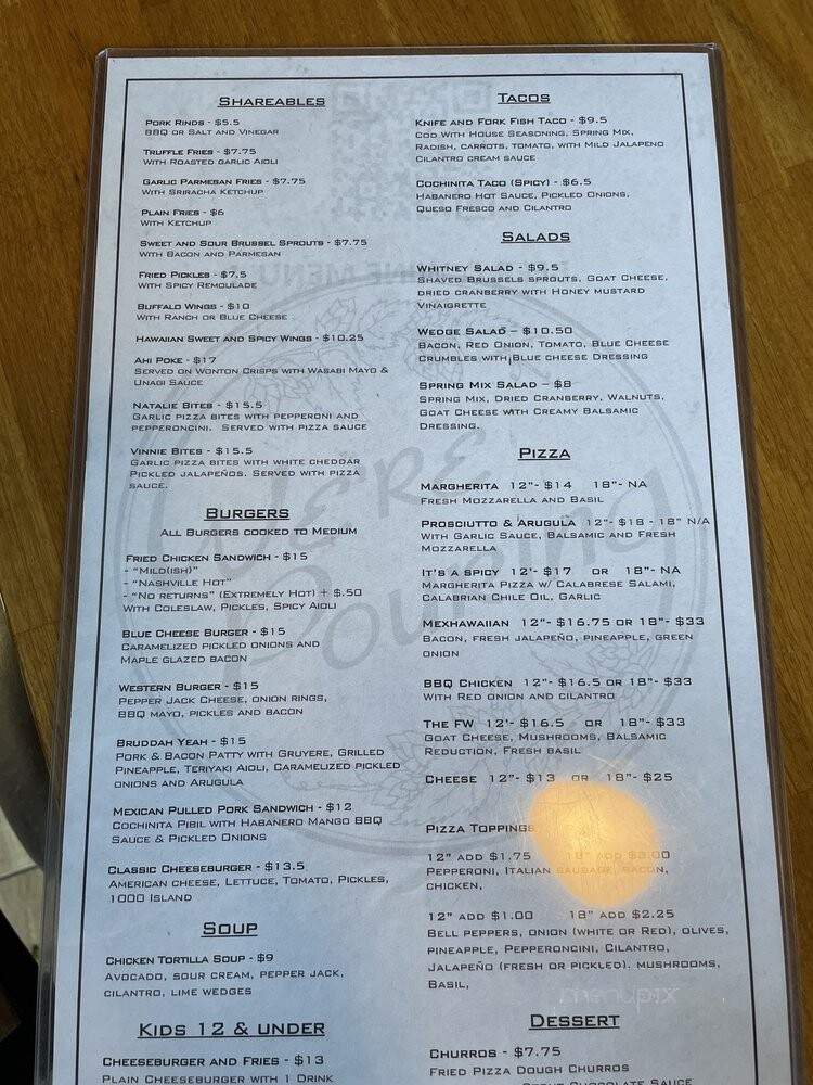 We're Pouring - Glendale, CA menu_pic