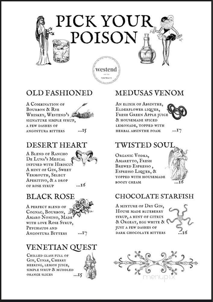 Westend - Costa Mesa, CA menu_pic