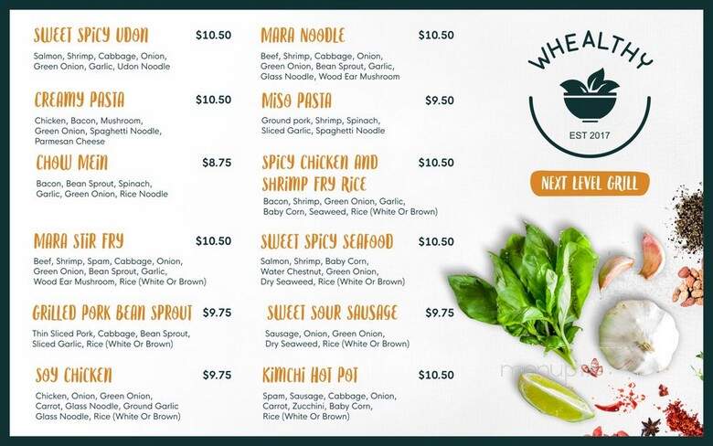 Whealthy - Ladera Ranch, CA menu_pic