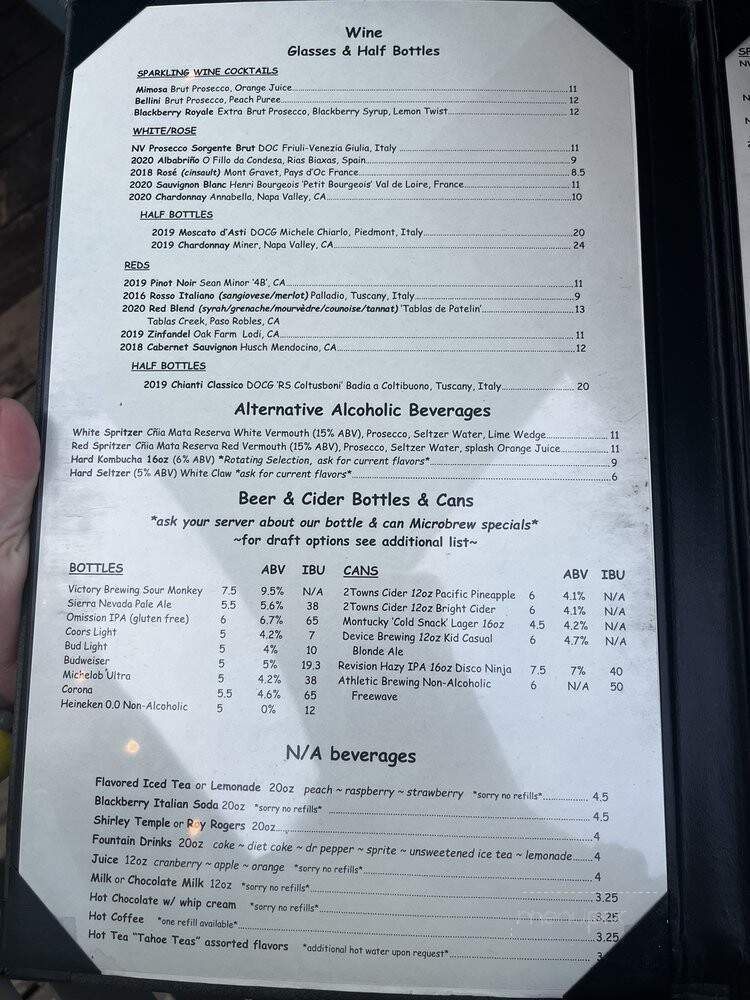 Whitecaps Pizza - Kings Beach, CA menu_pic