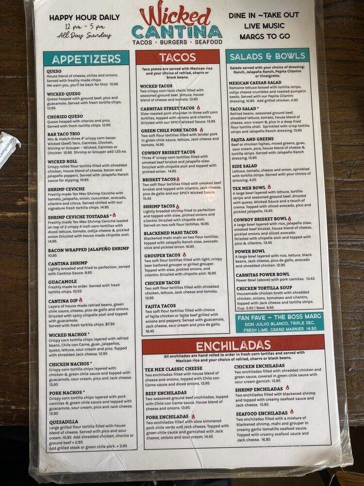 Wicked Cantina - Sarasota, FL menu_pic
