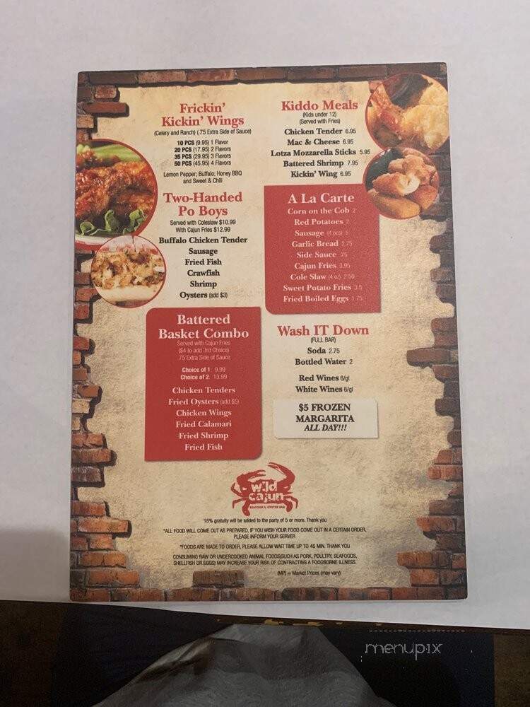Wild Cajun Seafood and Oyster Bar - Tallahassee, FL menu_pic