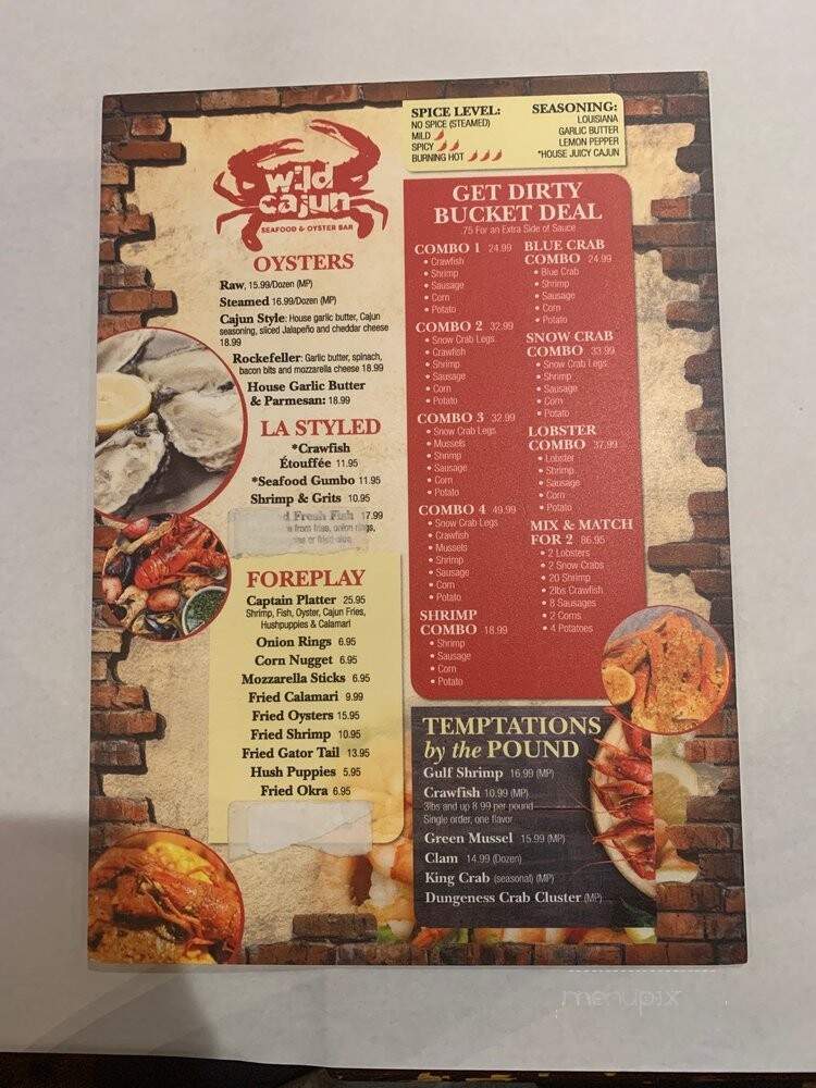 Wild Cajun Seafood and Oyster Bar - Tallahassee, FL menu_pic