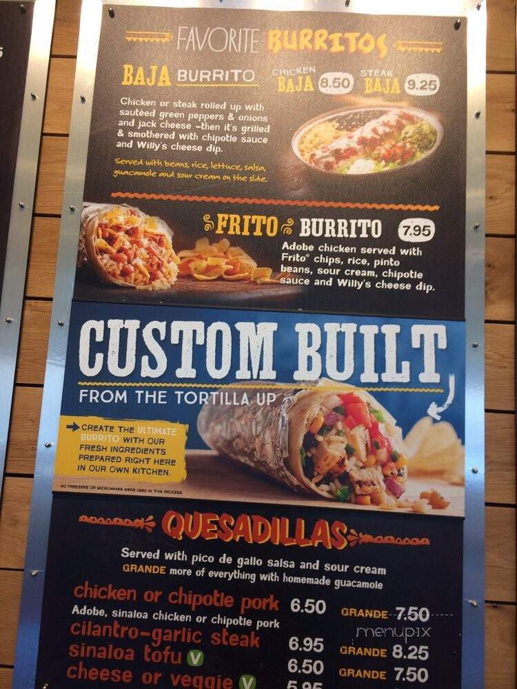 Willy's Mexicana Grill - Tucker, GA menu_pic