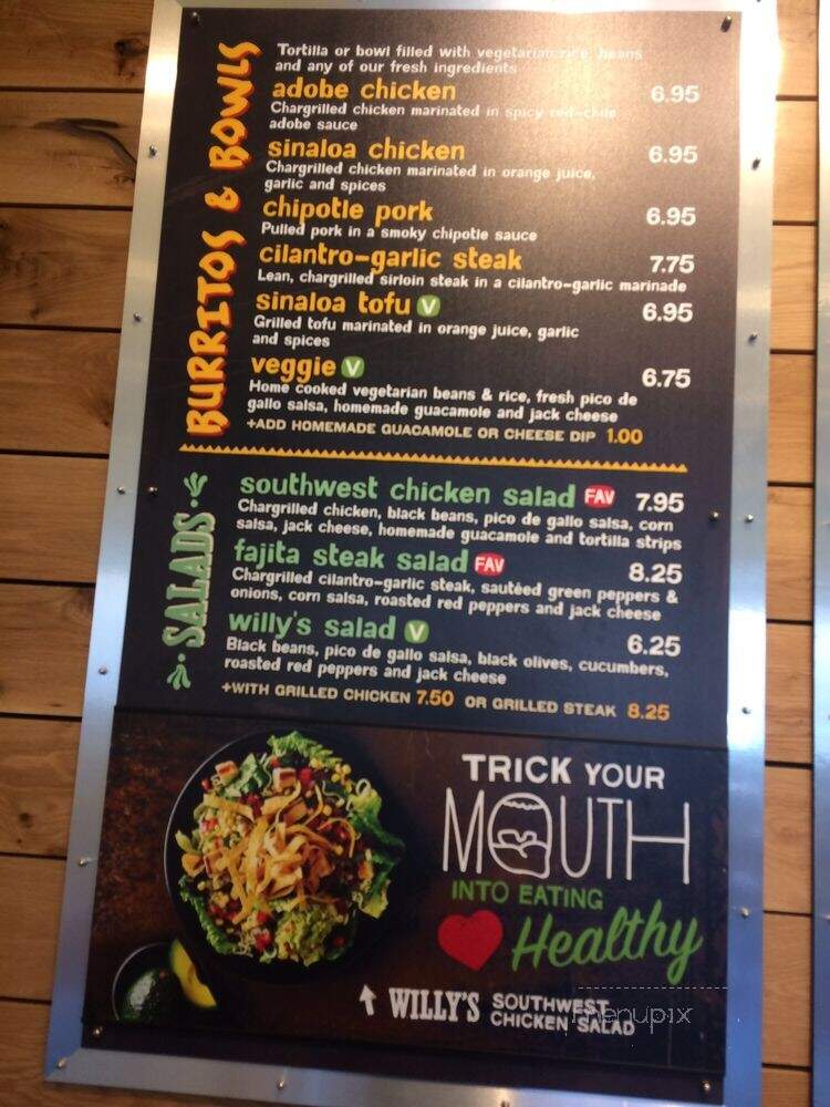 Willy's Mexicana Grill - Tucker, GA menu_pic