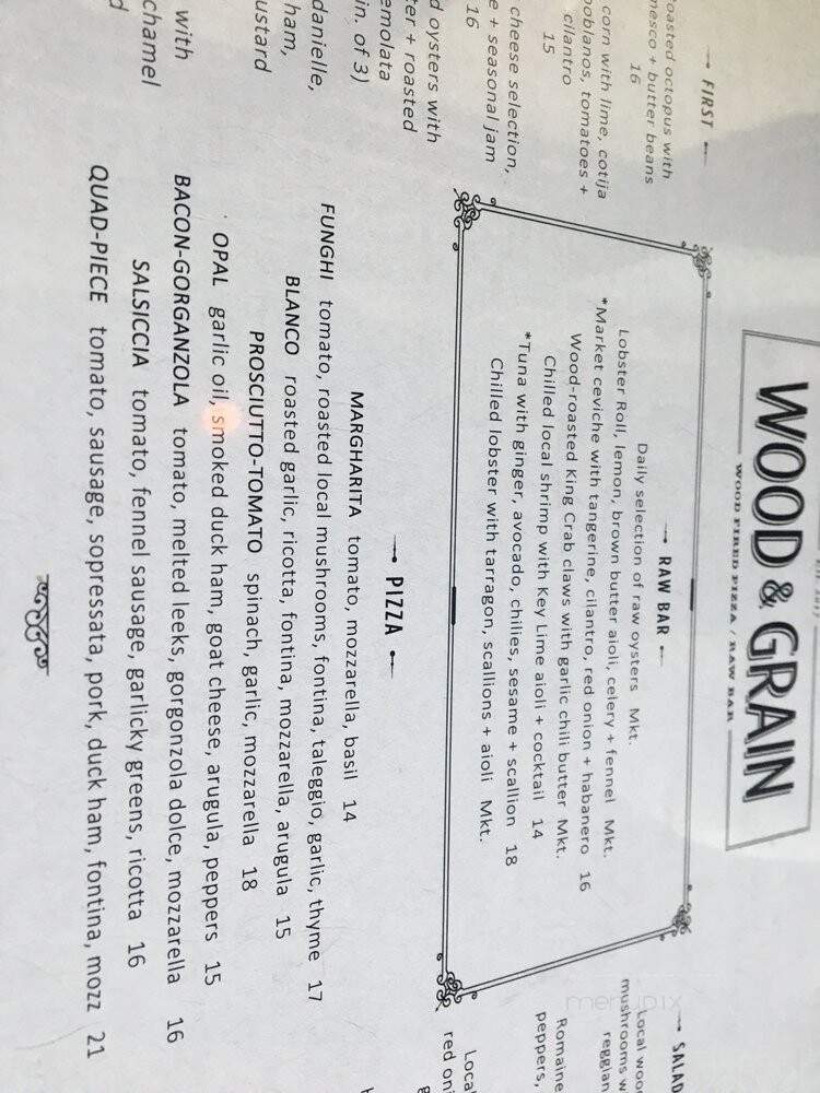 Wood & Grain - Mount Pleasant, SC menu_pic