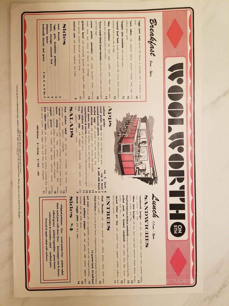 Woolworth on 5th - Nashville, TN menu_pic