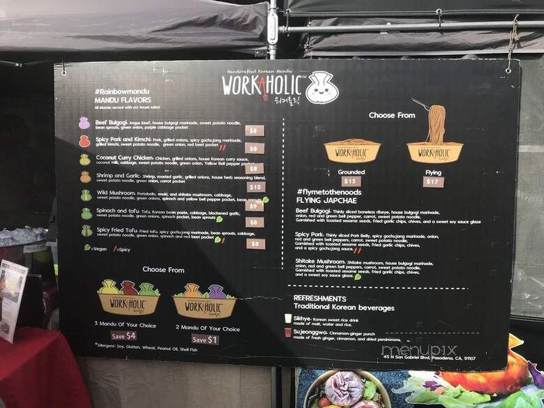 Workaholic - Pasadena, CA menu_pic