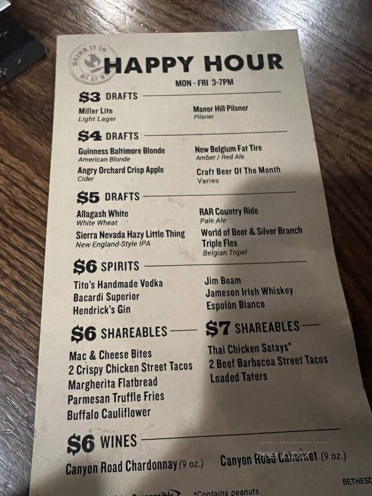 World of Beer - Bethesda, MD menu_pic