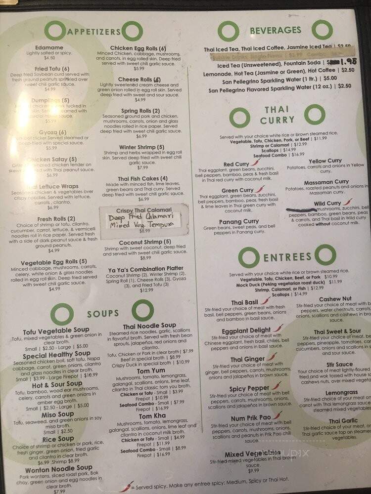 Ya Ya's Thai - San Antonio, TX menu_pic