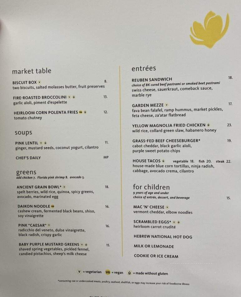 Yellow Magnolia Cafe - Brooklyn, NY menu_pic