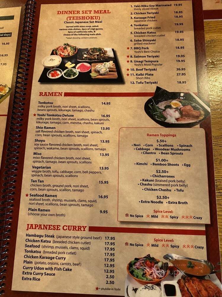 Yoshi Ramen and Sushi - Daly City, CA menu_pic