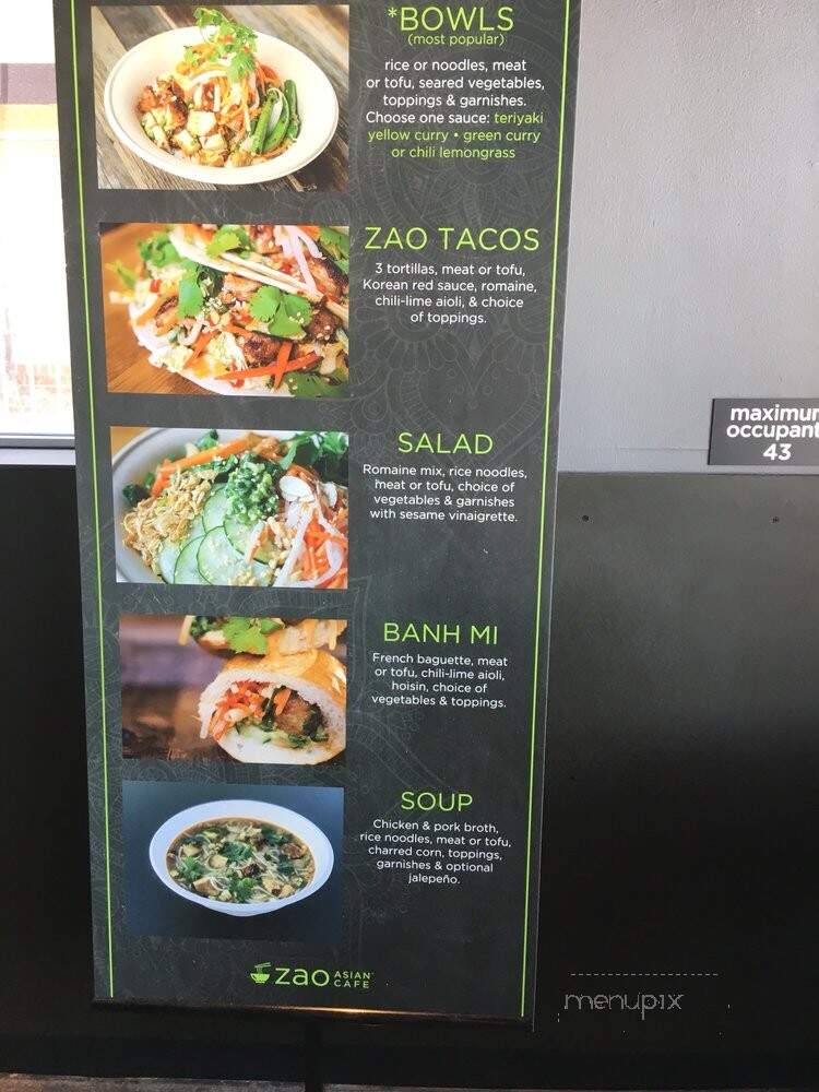 Zao Asian Cafe - Salt Lake City, UT menu_pic