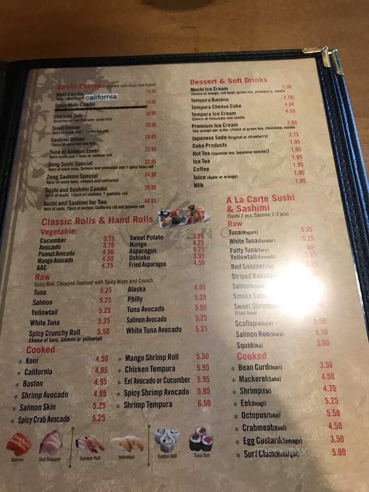 Zeng Sushi Asian Cuisine - Terre Haute, IN menu_pic