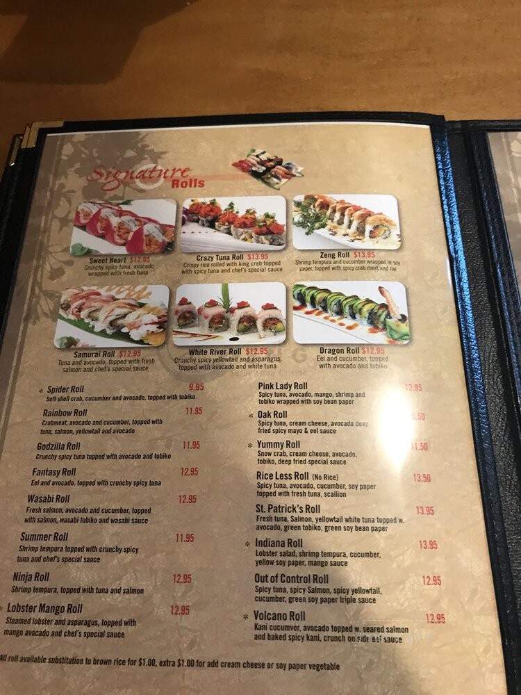 Zeng Sushi Asian Cuisine - Terre Haute, IN menu_pic