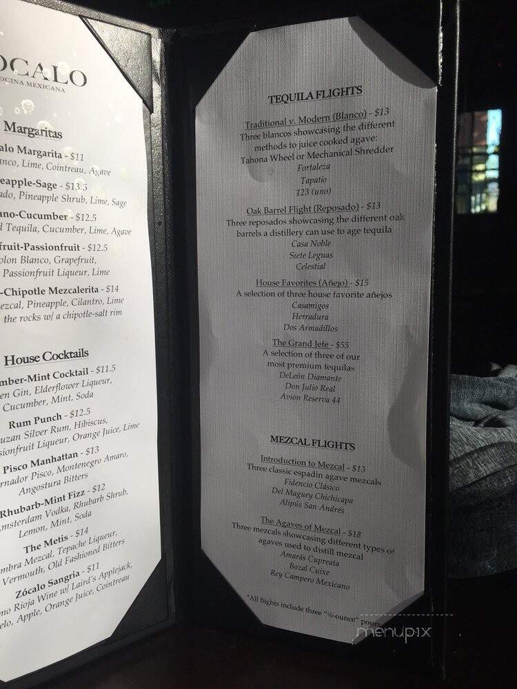 Zocalo - Seattle, WA menu_pic