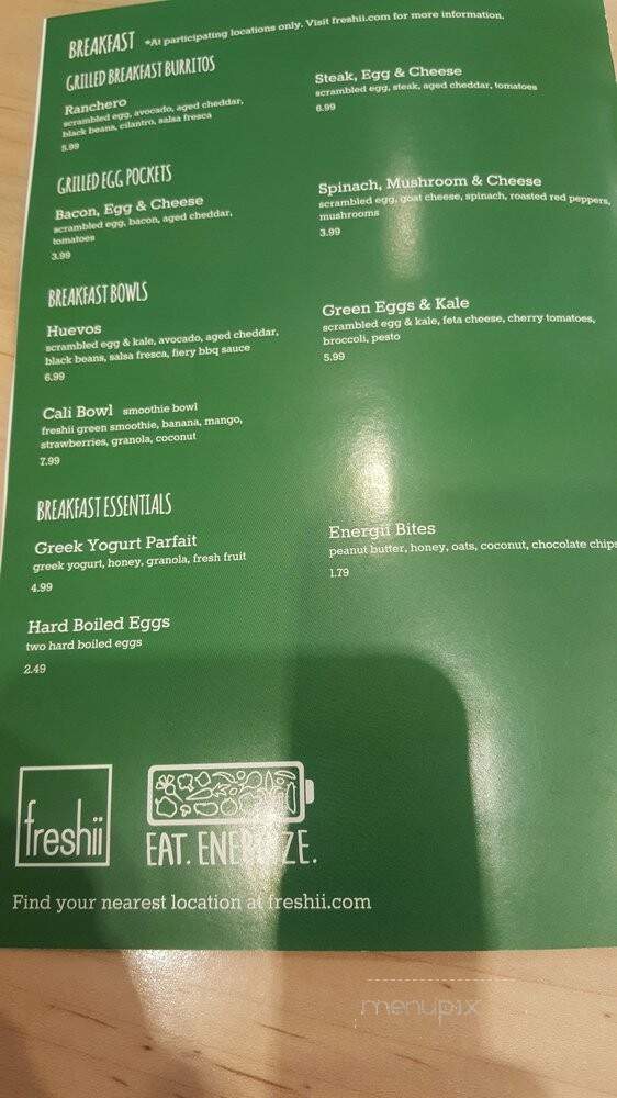Freshii - Edmonton, AB menu_pic