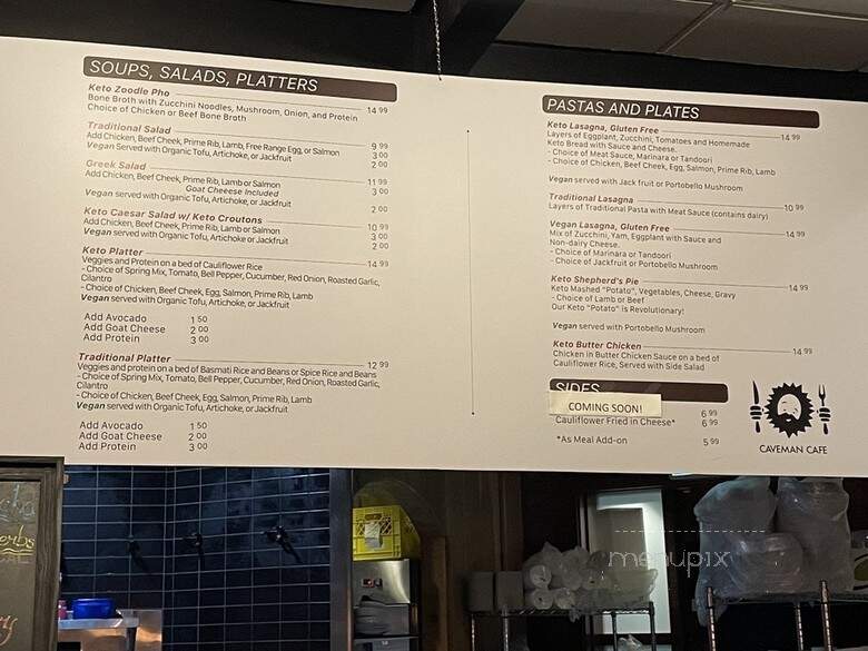Caveman Cafe - Vancouver, BC menu_pic