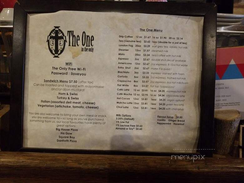 The One in the Only - Toronto, ON menu_pic