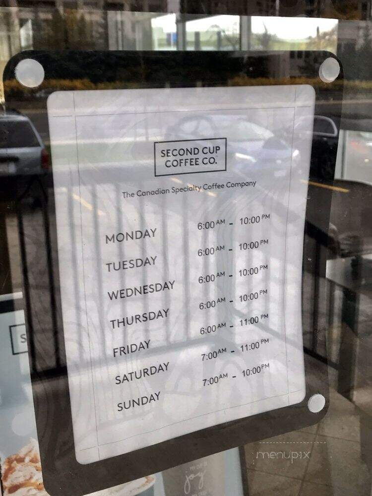 Second Cup - Mississauga, ON menu_pic