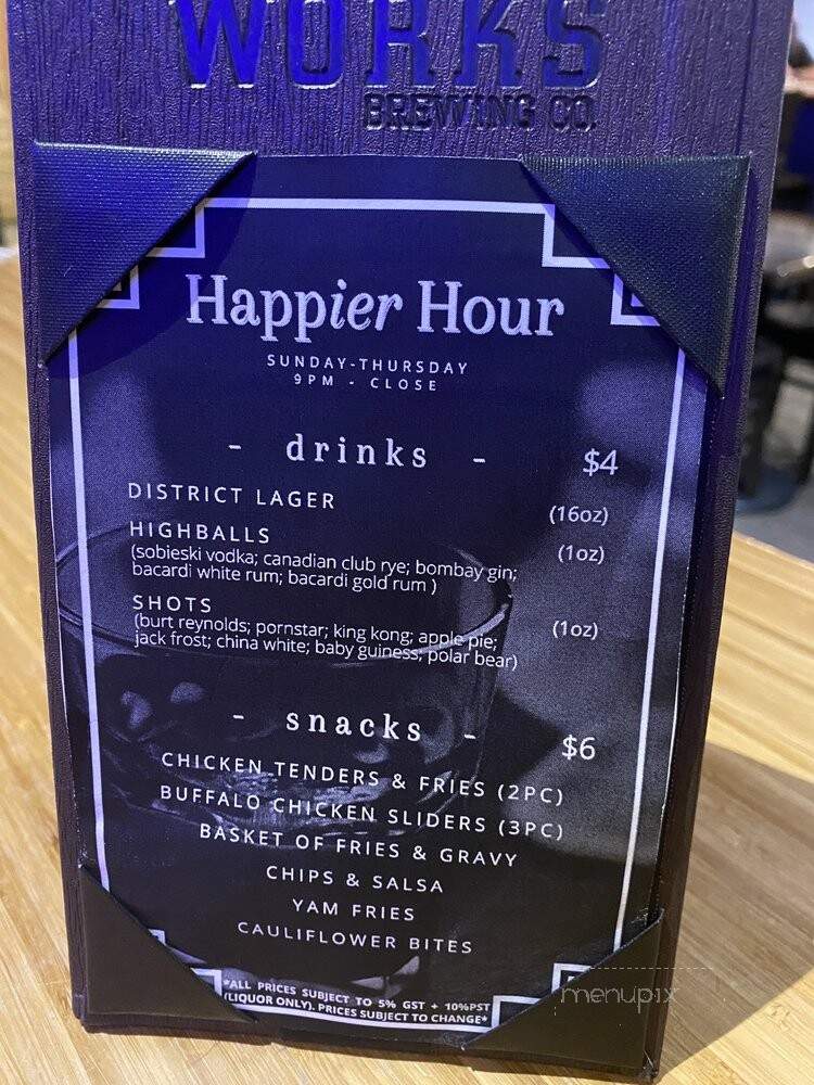 Sapperton District Taphouse - New Westminster, BC menu_pic