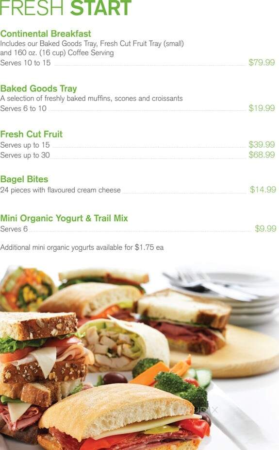 Williams Fresh Cafe - Burlington, ON menu_pic