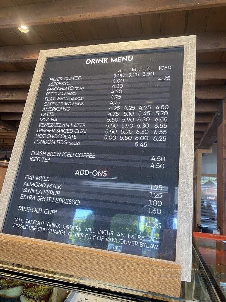 49th Parallel Coffee - Vancouver, BC menu_pic