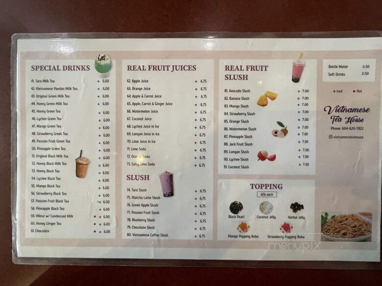Vietnamese Tea House - Vancouver, BC menu_pic