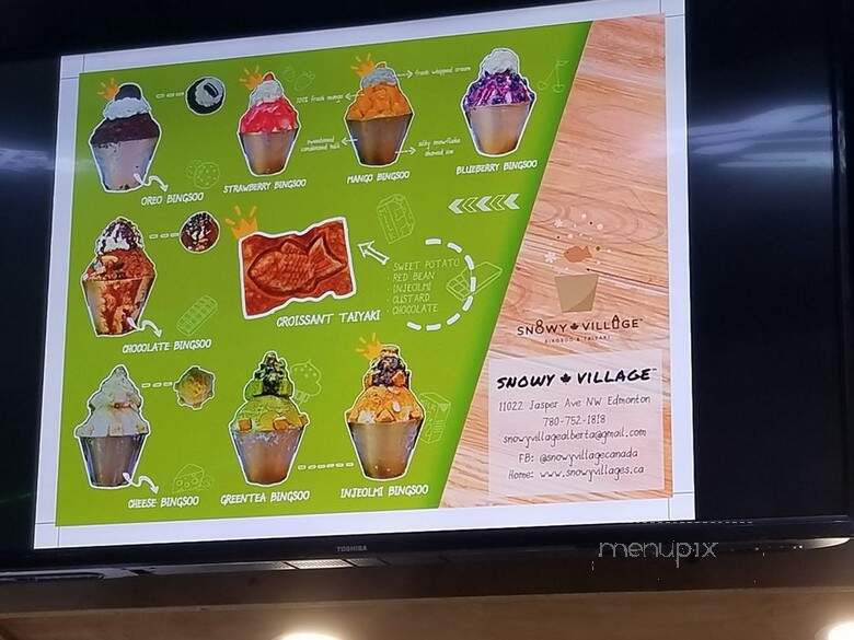 Snowy Village - Edmonton, AB menu_pic