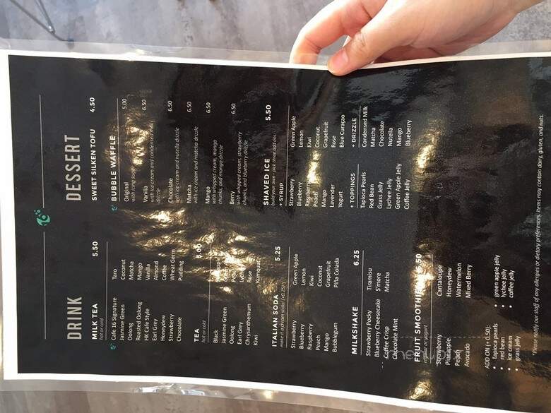 Cafe 16 - Calgary, AB menu_pic