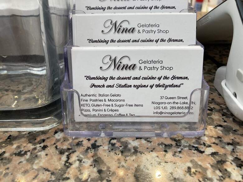 Nina Gelateria - Niagara-on-the-Lake, ON menu_pic