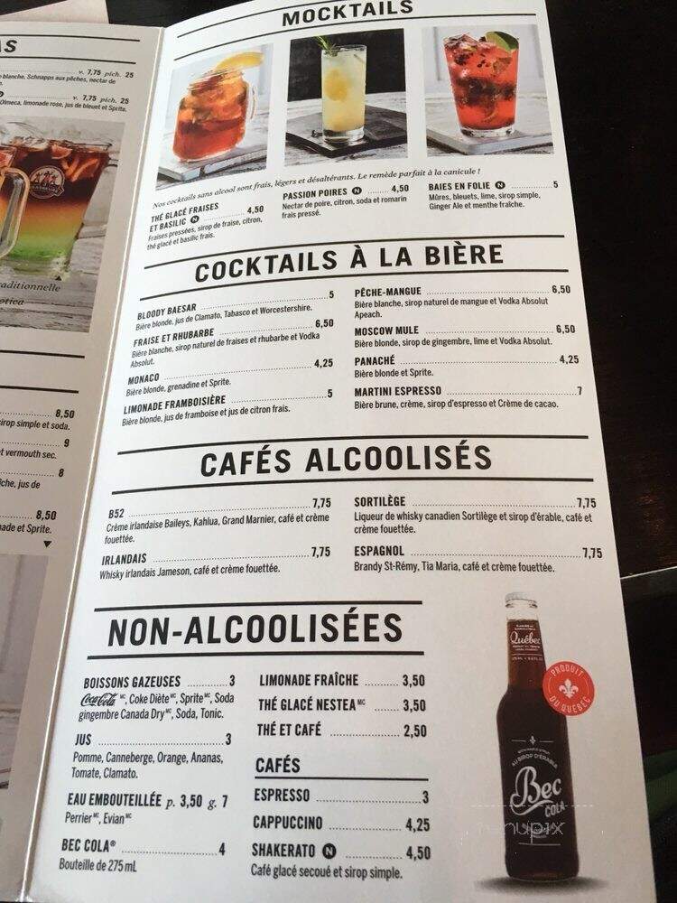 Les 3 Brasseurs - Pointe-Claire, QC menu_pic
