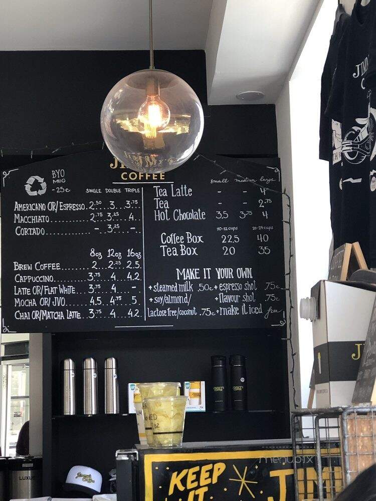 Jimmy's Coffee - Toronto, ON menu_pic