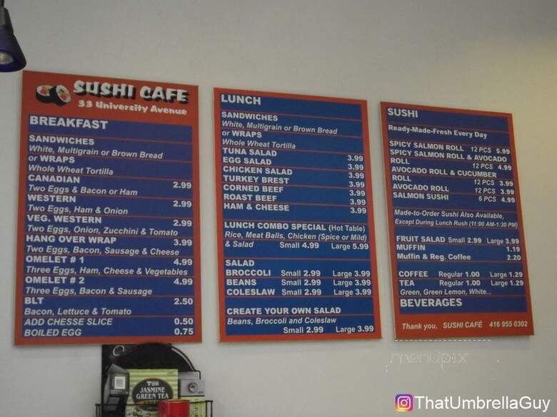 Sushi Cafe - Toronto, ON menu_pic