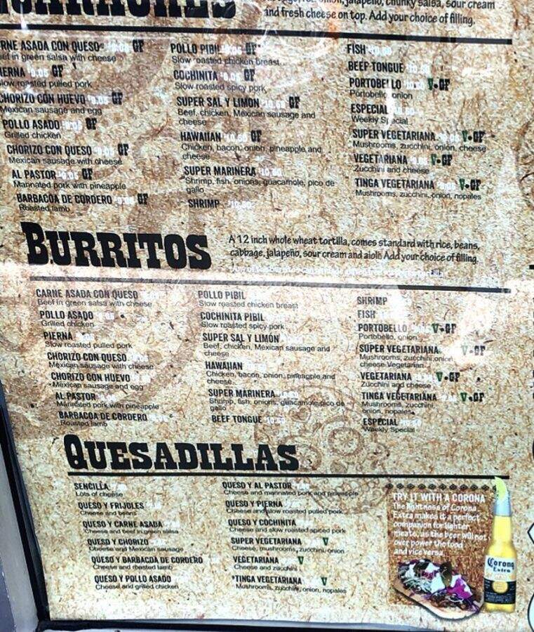 Sal y Limon - Vancouver, BC menu_pic