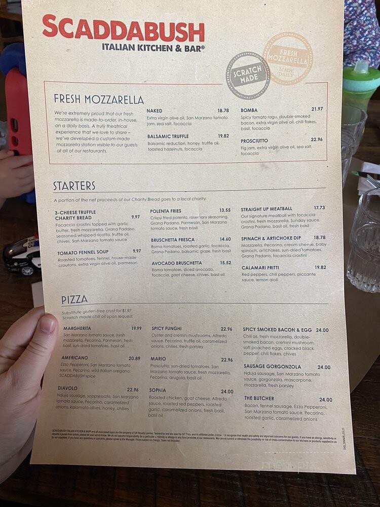 Scaddabush Italian Kitchen & Bar - Etobicoke, ON menu_pic